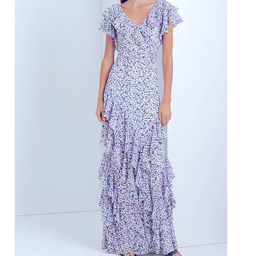 Ralph Lauren Floral Maxi Dress - Blue and White